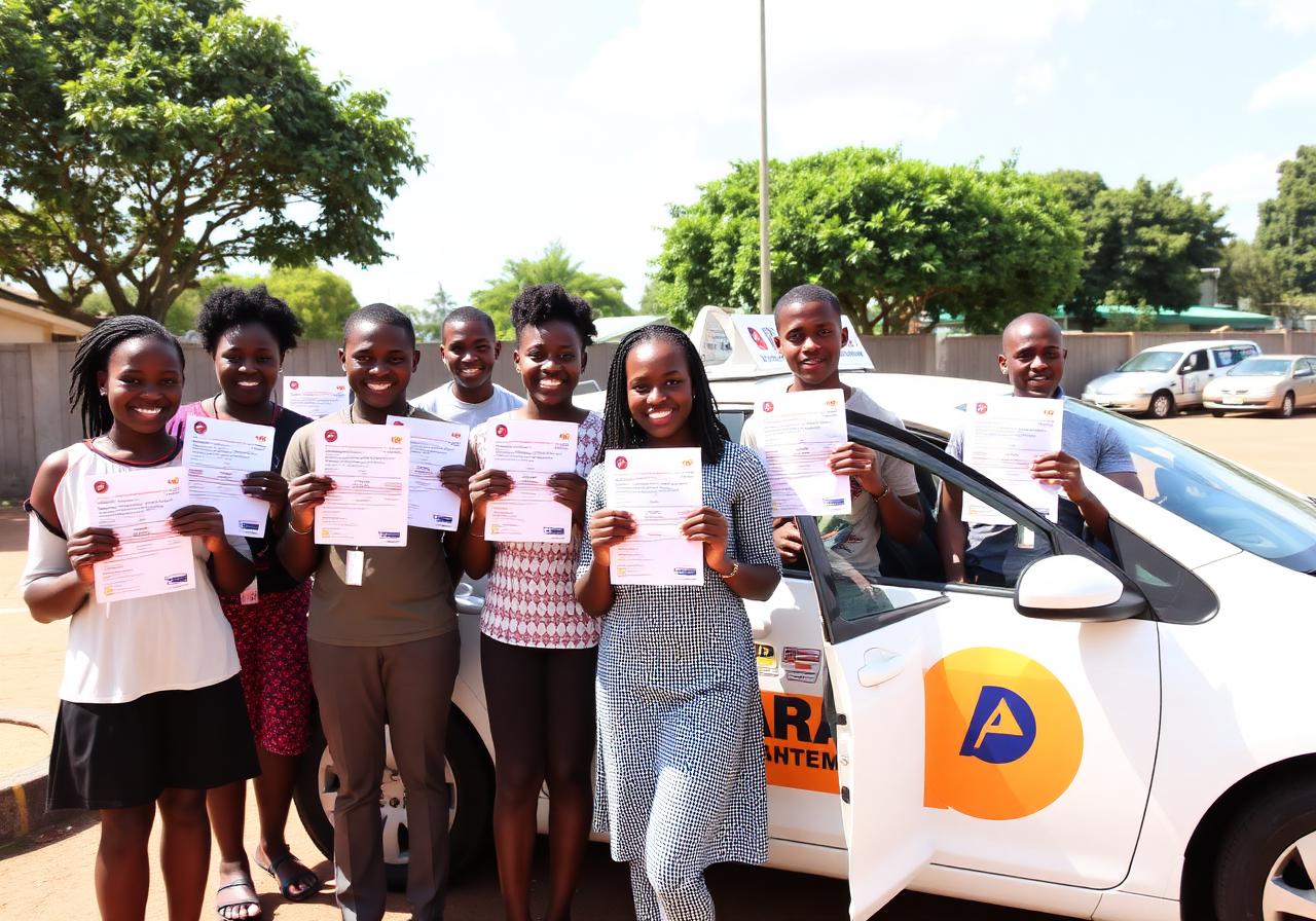 Successful students celebrating after completing lessons